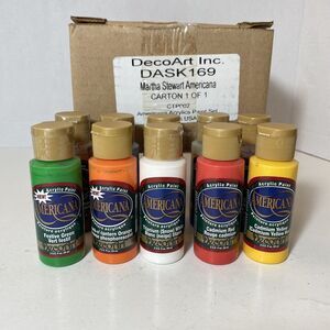 Martha Stewart Americana Set Of 10 Craft Acrylic Paints 2oz Ea. BRAND NEW Boxed